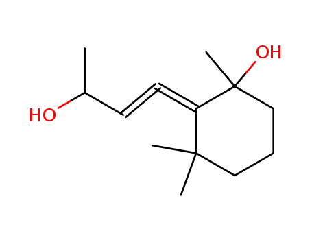 Molecular Structure of 22273-94-5 (Cyclohexanol, 2-(3-hydroxy-1-butenylidene)-1,3,3-trimethyl-)