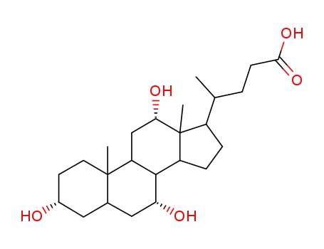 Molecular Structure of 15073-87-7 ((3b,5a,7a,12a)-3,7,12-trihydroxy-Cholan-24-oic acid)