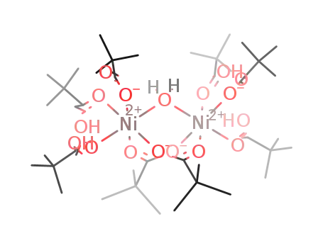 Molecular Structure of 515845-82-6 (Ni2(μ-H2O)(μ-OOC-tert-Bu)2(OOC-tert-Bu)2(tert-BuCOOH)4)