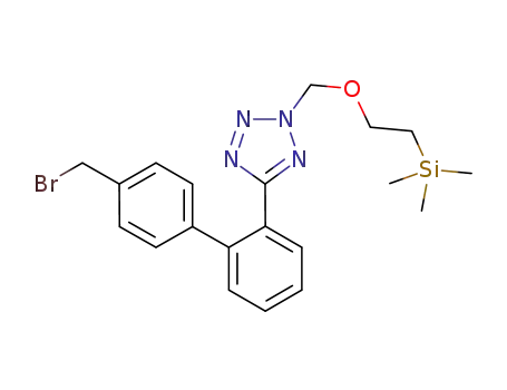 Molecular Structure of 1004758-92-2 (2-(2-trimethylsilylethoxy)methyl-5-(4'-bromomethylbiphenyl-2-yl)-2H-tetrazole)