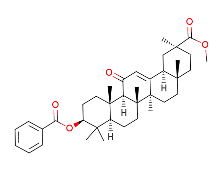 Molecular Structure of 650140-36-6 (methyl 3-benzoyl-18α-glycyrrhetinate)