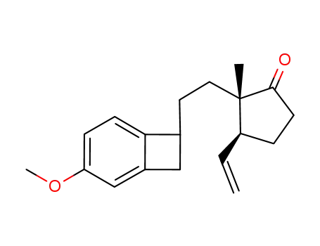 Molecular Structure of 106212-95-7 ((2S,3S)-2-[2-(3-Methoxy-bicyclo[4.2.0]octa-1,3,5-trien-7-yl)-ethyl]-2-methyl-3-vinyl-cyclopentanone)