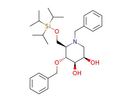(R,R,R,R)-N<sup>(1)</sup>-benzyl-2-[(triisopropylsilyloxy)methyl]-3-benzyloxy-4,5-dihydroxypiperidine