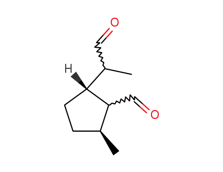 Molecular Structure of 550-45-8 ((1R,2S,5R)-2-methyl-5-[(2R)-1-oxopropan-2-yl]cyclopentanecarbaldehyde)