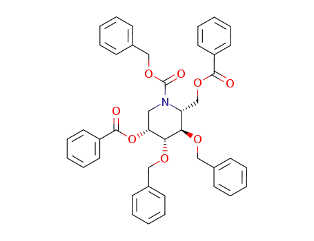 N-benzyloxycarbonyl-3,4-di-O-benzyl-2,6-di-O-benzoyl-1,5-dideoxy-1,5-imino-D-mannitol