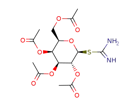 Molecular Structure of 84062-53-3 (2,3,4,6-tetra-O-acetylgalactopyranosyl-1-β-pseudothiourea hydrobromide)