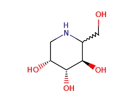 Molecular Structure of 14199-63-4 (3,4,5-Piperidinetriol, 2-(hydroxymethyl)-)