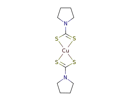 Molecular Structure of 23301-60-2 (bis(1-pyrrolidinecarbamodithioato-κS,κS')-copper(II))