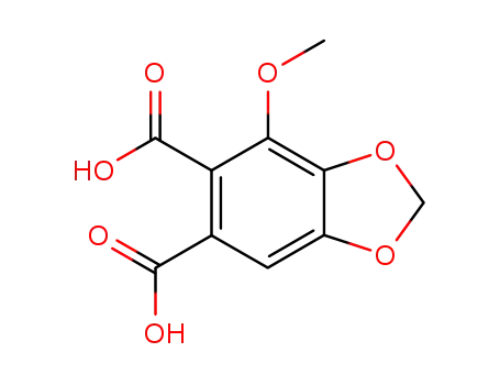 Molecular Structure of 478-52-4 (1,3-Benzodioxole-5,6-dicarboxylicacid, 4-methoxy-)