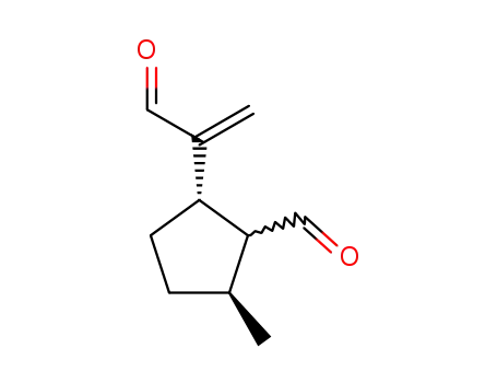 Molecular Structure of 3671-76-9 ((1S,2S,3S)-2-Formyl-3-methyl-α-methylenecyclopentaneacetaldehyde)