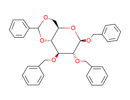 Molecular Structure of 57783-66-1 (Benzyl 2,3-Di-O-benzyl-4,6-O-benzylidene-b-D-glucopyranoside)