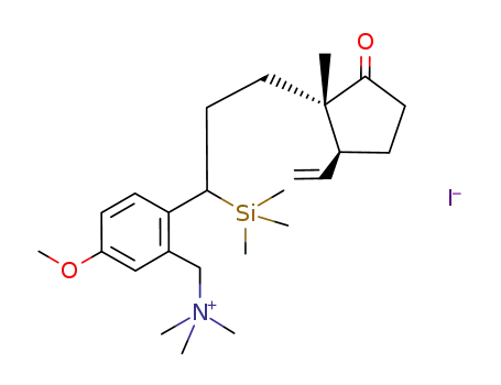 Molecular Structure of 76463-52-0 ({5-Methoxy-2-[3-((1S,5S)-1-methyl-2-oxo-5-vinyl-cyclopentyl)-1-trimethylsilanyl-propyl]-benzyl}-trimethyl-ammonium; iodide)