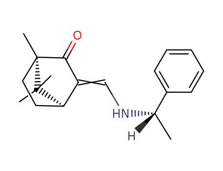 Molecular Structure of 30543-86-3 ((1<i>R</i>)-1,7,7-trimethyl-3-[((<i>S</i>)-1-phenyl-ethylamino)-methylene]-norbornan-2-one; 3-(l-α-phenethylimino-methyl)-d-camphor)