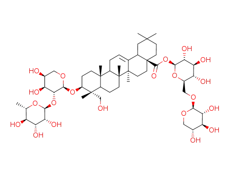 3-O-α-L-rhamnopyranosyl(1->2)-α-L-arabinopyranosyl-hederagenin 28-O-β-D-xylopyranosyl(1->6)-β-D-glucopyranosyl ester