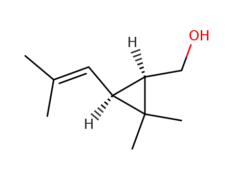 Molecular Structure of 78780-10-6 (Cyclopropanemethanol, 2,2-dimethyl-3-(2-methyl-1-propenyl)-, (1R,3S)-)