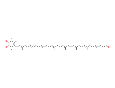 Molecular Structure of 81914-51-4 (2,3-dimethoxy-5-methyl-6-(33-formyl-3,7,11,15,19,23,27,31,35-octamethylhexatriacont-2E,6E,10E,14E,18E,22E,26E,30E-octaenyl)-1,4-benzoquinone)