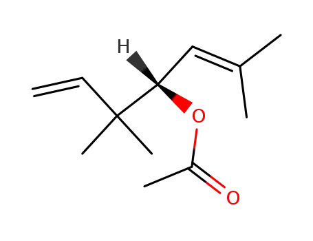 Molecular Structure of 3465-88-1 (1,5-Heptadien-4-ol, 3,3,6-trimethyl-, acetate, (S)-)