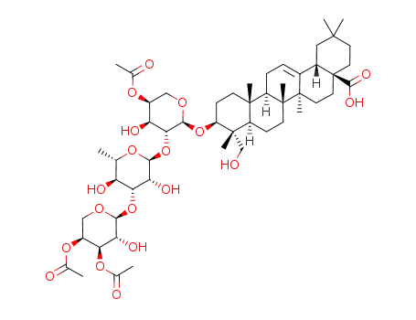 hederagenin 3-O-(3,4-di-O-acetyl-α-L-arabinopyranosyl)-(1->3)-α-L-rhamnopyranosyl-(1->2)-4-O-acetyl-α-L-arabinopyranoside