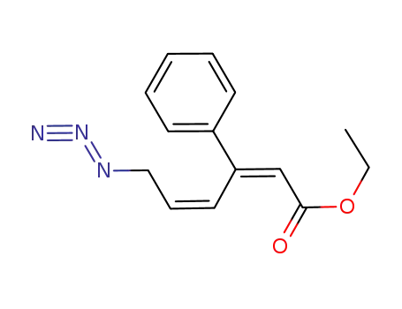 Molecular Structure of 80288-27-3 ((2E,4Z)-6-Azido-3-phenyl-hexa-2,4-dienoic acid ethyl ester)