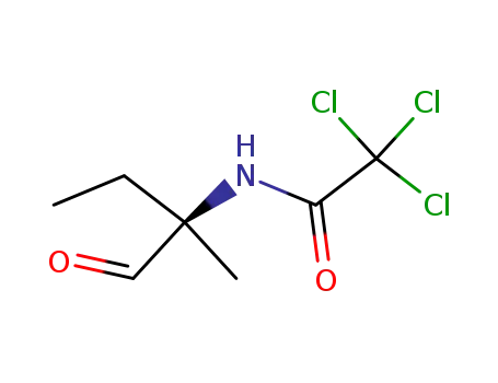 Molecular Structure of 177273-81-3 (2,2,2-Trichloro-N-((R)-1-formyl-1-methyl-propyl)-acetamide)