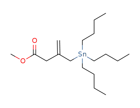 Molecular Structure of 103319-24-0 (methyl 3-[(tributylstannyl)methyl]-but-3-enoate)