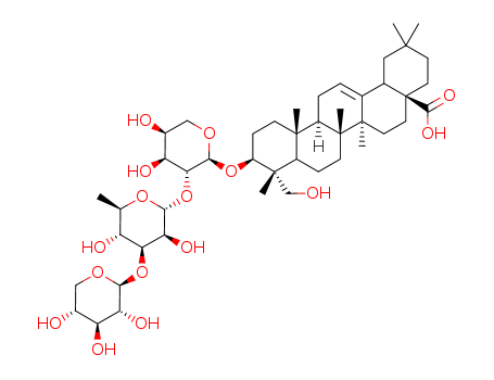 Olean-12-en-28-oicacid, 23-hydroxy-3-[(O-b-D-xylopyranosyl-(1&reg;3)-O-6-deoxy-a-L-mannopyranosyl-(1&reg;2)-a-L-arabinopyranosyl)oxy]-, (3b,4a)-