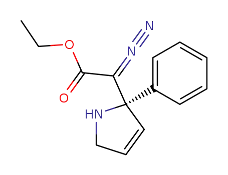 Molecular Structure of 80288-31-9 (ethyl α-diazo-2-phenyl-2,5-dihydropyrrole-2-acetate)