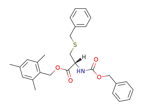 Molecular Structure of 7750-48-3 (Benzyloxycarbonyl-S-benzyl-L-cystein-(2,4,6-trimethyl-benzylester))