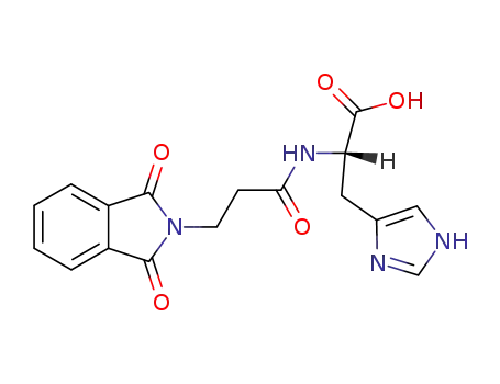 Molecular Structure of 7389-97-1 (L-Histidine, N-[3-(1,3-dihydro-1,3-dioxo-2H-isoindol-2-yl)-1-oxopropyl]-)