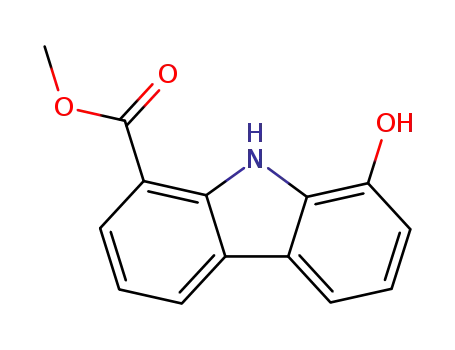 Molecular Structure of 104904-63-4 (9H-Carbazole-1-carboxylic acid, 8-hydroxy-, methyl ester)