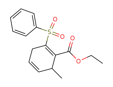 Molecular Structure of 80404-56-4 (2-Benzenesulfonyl-6-methyl-cyclohexa-1,4-dienecarboxylic acid ethyl ester)