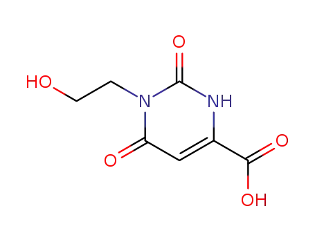Molecular Structure of 31822-29-4 (1,2,3,6-tetrahydro-1-(2-hydroxyethyl)-2,6-dioxopyrimidine-4-carboxylic acid)