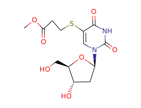 Molecular Structure of 118042-44-7 (5-<3-(Methoxycarbonyl)-1-thiapropyl>-2'-deoxyuridine)