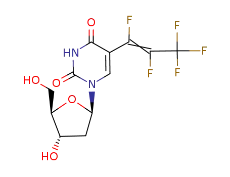 Molecular Structure of 83107-63-5 (Uridine, 2'-deoxy-5-[(1E)-1,2,3,3,3-pentafluoro-1-propenyl]-)