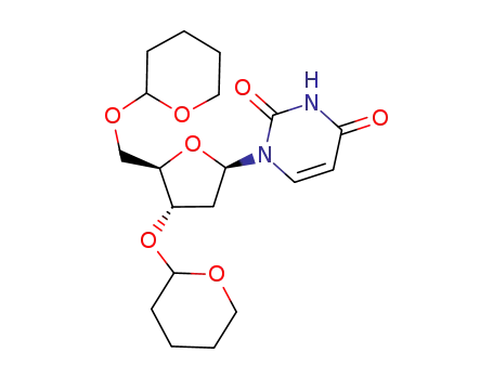 Molecular Structure of 93182-33-3 (3',5'-O-bis-(tetrahydropyranyl)-2'-deoxyuridine)