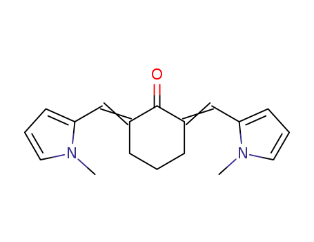 Molecular Structure of 94386-21-7 (2,6-bis[(1-methyl-1H-pyrrol-2-yl)methylene]cyclohexan-1-one)