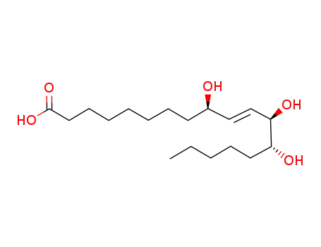 Molecular Structure of 29907-56-0 (9,12,13-trihydroxy-10-octadecenoic acid)