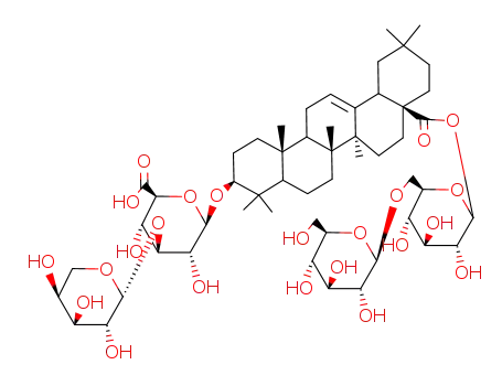 b-D-Glucopyranosiduronic acid, (3b)-28-[(6-O-b-D-glucopyranosyl-b-D-glucopyranosyl)oxy]-28-oxoolean-12-en-3-yl3-O-a-L-arabinopyranosyl- (9CI)