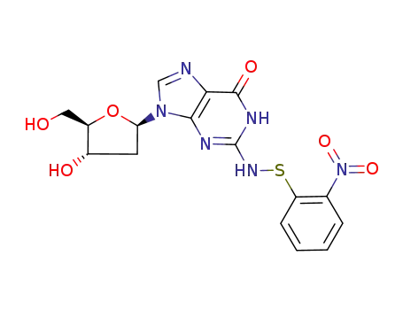 Molecular Structure of 89845-39-6 (Guanosine, 2'-deoxy-N-[(2-nitrophenyl)thio]-)