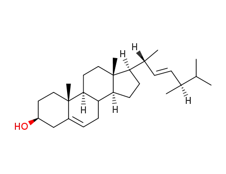 Molecular Structure of 17472-78-5 ((24S)-ergosta-5,22(E)-dien-3beta-ol)