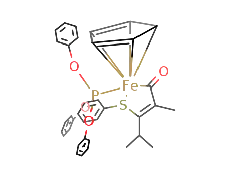 Molecular Structure of 111290-83-6 ((Cp)iron{P(O(phenyl))3}{η1-(Z)COC(methyl)C(S(phenyl))CH(methyl)2})