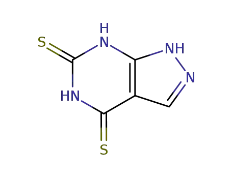 Molecular Structure of 5334-32-7 (1H-pyrazolo[3,4-d]pyrimidine-4,6(2H,5H)-dithione)