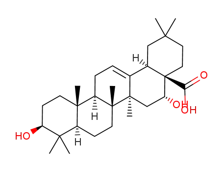 Molecular Structure of 1192133-72-4 (3,16-dihydroxy-(3β,16α)-olean-12-en-28-oic acid)