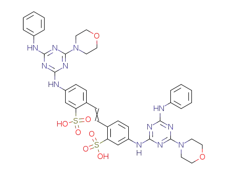Molecular Structure of 24231-46-7 (4,4'-bis[(4-anilino-6-morpholino-1,3,5-triazin-2-yl)amino]stilbene-2,2'-disulphonic acid)