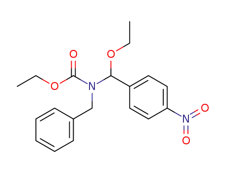 Molecular Structure of 117787-99-2 (Carbamic acid, [ethoxy(4-nitrophenyl)methyl](phenylmethyl)-, ethyl ester)