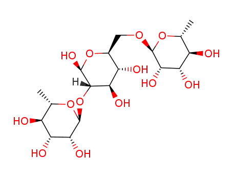 Molecular Structure of 131279-12-4 (rhamnosyl-(1<*>2)-O-<rhamnosyl-(1<*>6)> glucose)