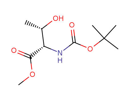 Molecular Structure of 113525-91-0 ((2S,3S)-methyl 2-[(tert-butoxycarbonyl)amino]-3-hydroxybutanoate)