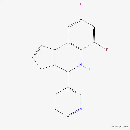 Molecular Structure of 1005036-73-6 (6,8-Difluoro-4-pyridin-3-yl-3a,4,5,9b-tetrahydro-3H-cyclopenta[c]quinoline)