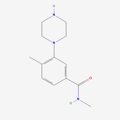 Molecular Structure of 1018569-97-5 (N,4-Dimethyl-3-(piperazin-1-yl)benzamid)