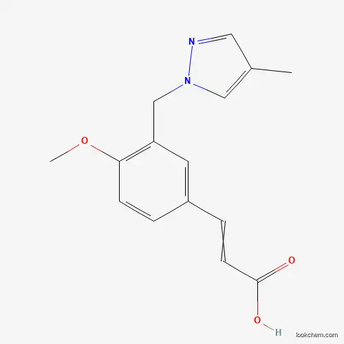(2E)-3-{4-methoxy-3-[(4-methyl-1H-pyrazol-1-yl)methyl]phenyl}acrylic acid